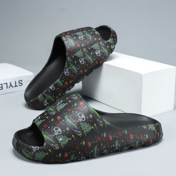 Men's Home Slippers One-word Fashion Personalized Slippers Can Be Worn Outside Slippers Beach Slippers_vogvips.com