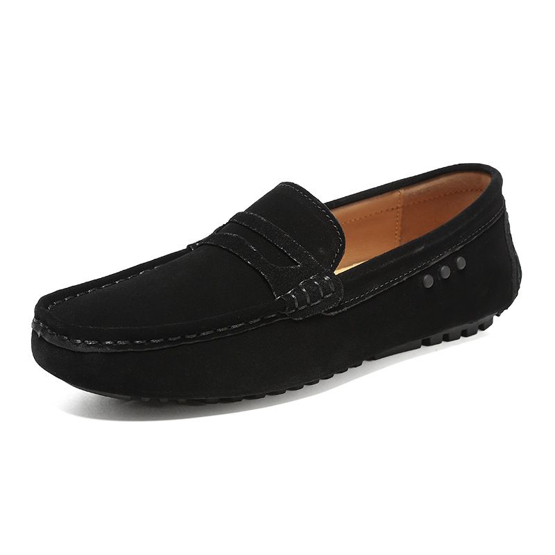 Men's Loafer Shoes Slip-On Casual Leather Shoes Soft Sole Suede Lightweight Driving Shoes, Large Size 48_vogvips.com