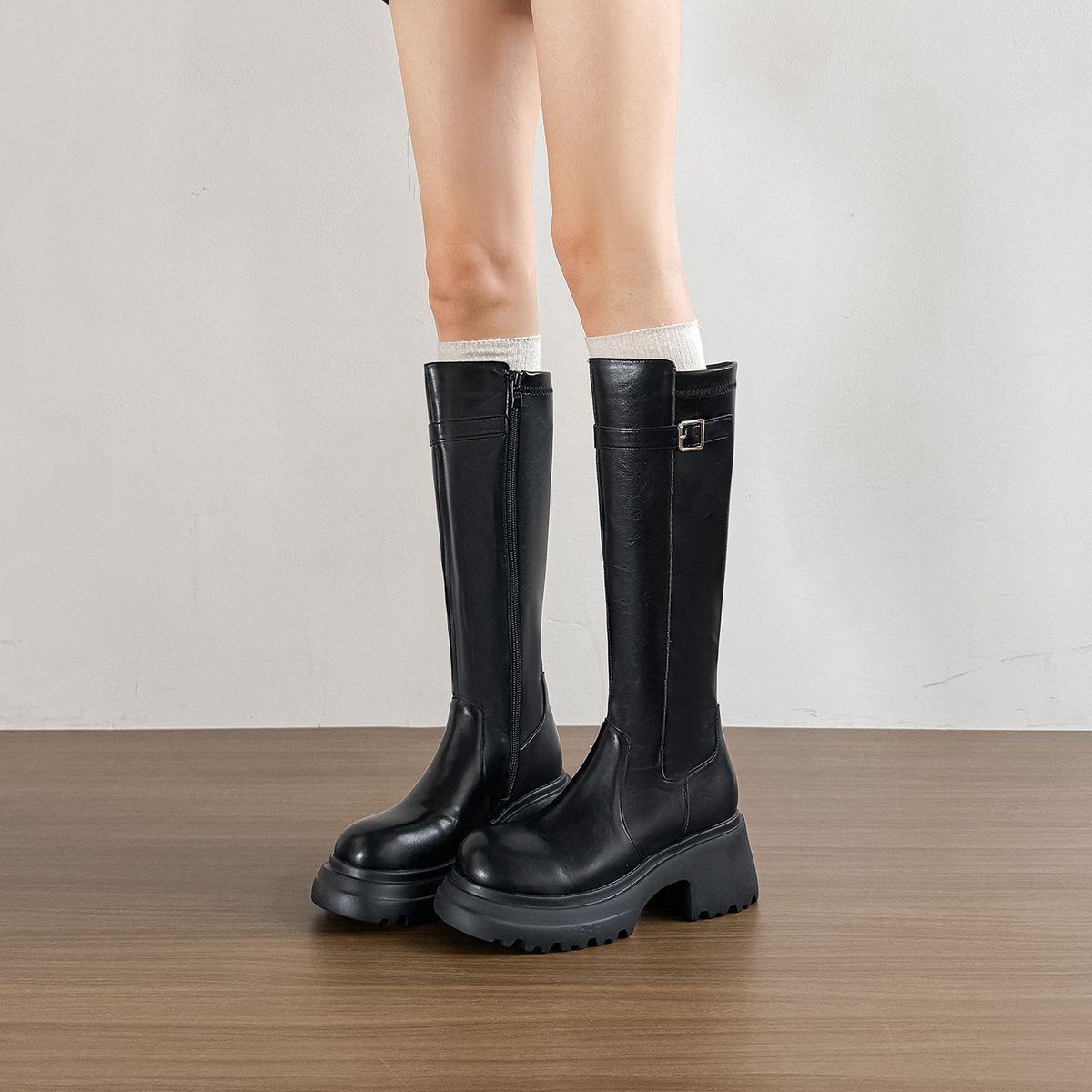 19233-2 Thick-Soled High Women 2025 Autumn Winter New Belt Buckle Over-the-Knee Long Boots With Wide Back Zipper For_vogvips.com