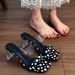 High-style Satin Polka Dot Sandals For Women - Summer French Chic Fashion Heeled Sandals & Slides For Outdoor Wear_vogvips.com