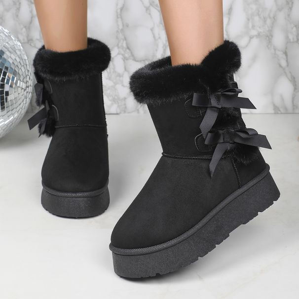 Women's Shoes Snow Boots Warm And Fluffy Casual Bow Shoes_vogvips.com