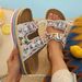 2026 Summer New Model Foreign Trade Plus Women's Casual Comfortable Thick-Soled Double-Strap Rhinestone Sandals One Size_vogvips.com