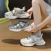 Korean Style Velcro Dad For Women 2025 Summer Student Sports Running Casual Shoes Thick Sole Height Increasing Ld017_vogvips.com