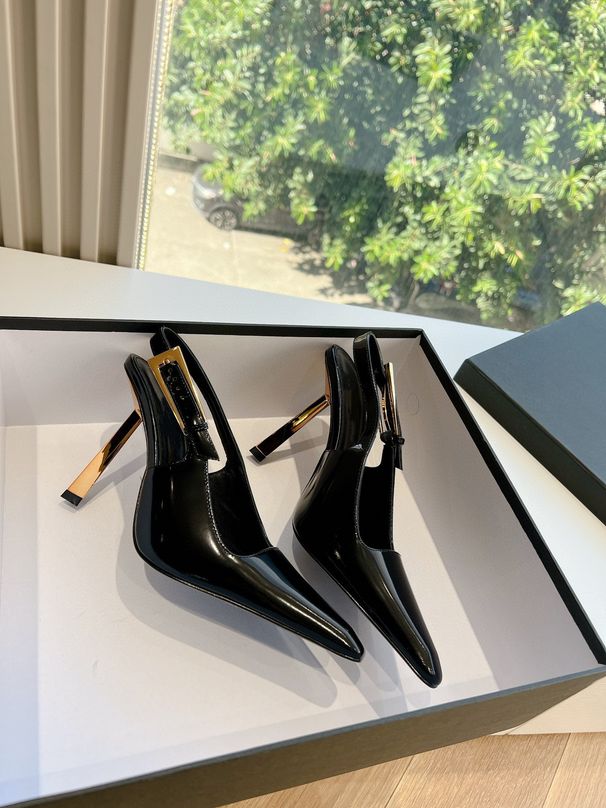 23 Autumn Winter New Square Rhinestone High Heels Belt Buckle Metal Iron Toe Sandals Park Chae Young Same Style Thin_vogvips.com