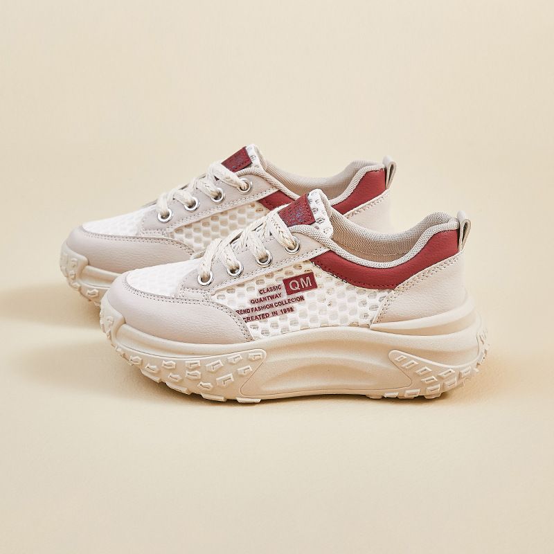 Daddy Shoes Female Student Sports Thick-soled Heightening Shoes Casual Mesh Breathable_vogvips.com