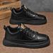 Men's Shoes Breathable Chef Shoes Men's Work Shoes Non-slip Wear-resistant Sports Casual Black Leather Shoes Board Shoes_vogvips.com
