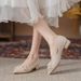 327-55 New Glitter Fairy Bridesmaid Boat Pointed Toe Wedding Heel Bride Flat Single Shoes Women_vogvips.com