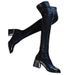 Autumn Winter Fashion Elastic Over-the-Knee Slimming Long Pointed Toe Chunky Heel Mid-Heel Martin Boots_vogvips.com