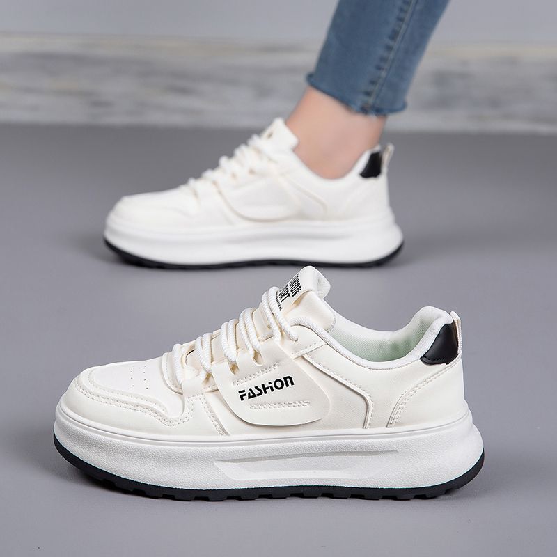 2026 New Autumn Versatile White Shoes Women, High-End Student Soft Casual Shoes, Sports Thick Sole Sneakers For Women_vogvips.com