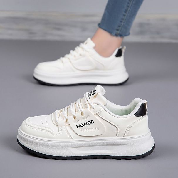 2026 New Autumn Versatile White Shoes Women, High-End Student Soft Casual Shoes, Sports Thick Sole Sneakers For Women_vogvips.com