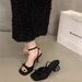 New Square Ankle Strap Silver Satin Bow High Thin Heel Open Toe Women's Sandals_vogvips.com
