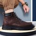European Warm Series New Large Size Martin Distressed Leather Men's Versatile Lace-up Big Toe Shoes British Style Thick-soled Knight Boots_vogvips.com