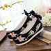 Bow Embroidered Upturned Shoes, Hanfu With Raised Sloping Heels Inside, Women's Single Shoes_vogvips.com
