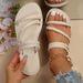 Foreign Trade Flat Slippers For Women 2025 Summer New European And American Style Large Size One-Strap Fashionable Comfortable Flat Heel Women's_vogvips.com