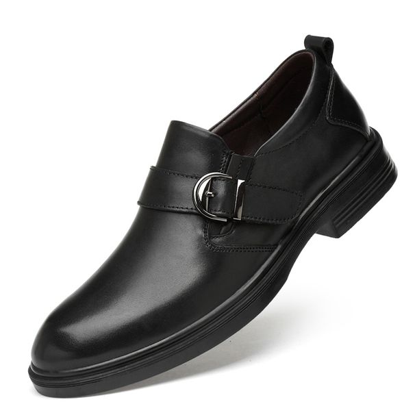 Dress Gentleman Banquet Wedding Leather Shoes Buckle Casual Velvet Men's Shoes_vogvips.com