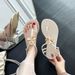 Spring 2025 New Small Fragrant Sheepskin Clover Claw Toe Thick Heel Sandals For Women, Flat Bottom Versatile Roman Shoes_vogvips.com