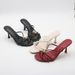 Elegant Strappy Heeled Sandals With Metallic Buckle - Chic Open-Toe Slides For Women, Comfortable & Stylish_vogvips.com