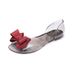 2025 Summer European And American Versatile Butterfly Transparent Crystal Sandals Women's Flat Non-Slip Jelly Peep-Toe_vogvips.com