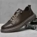 Classics Brown Genuine Leather Casual Shoes Men's Jogging Shoes Winter Warm Fur Oxford Shoes For Men Big Size:36-47 Mocassin_vogvips.com