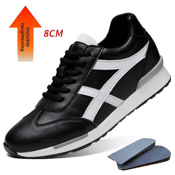 Invisible Inner Height Increase Shoes Spiritual Guy Forrest Gump Men's Shoes Lace Up, Casual Little White Board Shoes Men_vogvips.com
