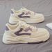 New Fashion Color Blocking Sports And Leisure For Autumn 2025, White Shoelaces, College Style, Plus Size Women's Shoes,_vogvips.com