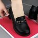 Versatile Leather British Style Loafers 2025 Autumn New Model For Mothers, Soft Sole Mid-Heel Women's Shoes_vogvips.com