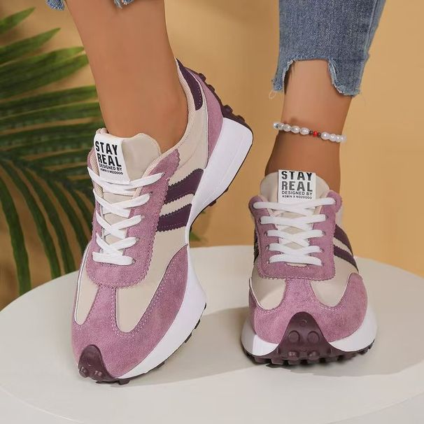 Spring Thick Bottom Women Sneakers 2025 Summer Casual Patchwork Leather Sneakers Women Outdoor Casual Comfortable Shoes Ladies_vogvips.com