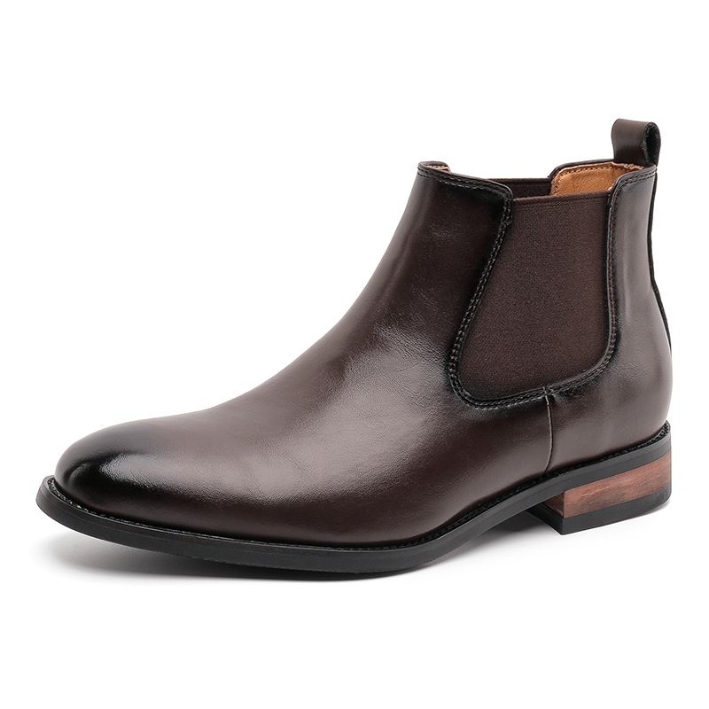Premium Tooling Martin Boots Vintage Chelsea High Top Pointed Leather Boots_vogvips.com