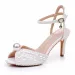 White Pearl High Heel Sandals For Women With Ankle Buckle Strap And Peep Toe Daily Outfit_vogvips.com