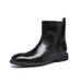 Martin Boots Men's Fleece Zipper Leather Shoes Men's High Top Black Chelsea Boots Men's_vogvips.com