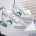 New 2024 Women Casual Walking Shoes Summer Flat Lace Up Leather High Quality Fashion Flat-Bottomed Female Gump Sneakers_vogvips.com