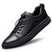First Layer Cowhide Men's Shoes Solid Color Men's Board Shoes Casual Leather Shoes Men's Small Black Shoes Men_vogvips.com