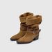 ~2025 Spring And Autumn New Brown Chunky Heel Pointed Toe Western Women Mid-Calf Cowboy Suede Short Boots_vogvips.com