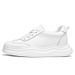 Height-increasing Men's Shoes Platform Muffin Shoes Inner Height-increasing Board Shoes Low-top Cowhide Surface Retro Sneakers_vogvips.com