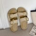 Summer Vintage Double-button Thick-soled Summer Sandals In Sizes 35-40. Rubber Sole. Daily Casual. Adjustable Strap. Sandals._vogvips.com