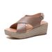 Plus-size Wedge Wish European And American Style, Straw-woven Open-toe Roman Sandals, Cross-strap Fish-mouth_vogvips.com