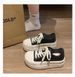 Women Platform Canvas Sneakers, Chunky Thick Sole Lace‑Up Low Top Shoes, Casual Height‑Increase Wedge Skate Shoes, Retro Big Toe Walking Shoes_vogvips.com