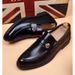 Euro Step Leather Korean Style Casual Trendy Height-Increasing Slip-On British Pointed Toe Wedding Hair Stylist Brogue Men's Shoes_vogvips.com