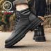 European Warm Series Bee One Wolf Flagship Store Martin Men's Autumn Winter High-top British Style Casual Leather Shoes Trendy Mid-top Work_vogvips.com
