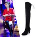New Pointed Toe Chunky High Heel Women's Fashion Zipper Slim Leg Strap Over-the-Knee Stretch Boots_vogvips.com
