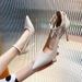 Women's High-heeled Shoes 2024 New Spring-summer French Beige Professional Pointed-toe Backless Strap Sandals With Thin_vogvips.com