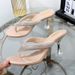 2024 Autumn Round Toe Thong Sandals Heels Transparent Heel Rhinestone Outdoor High Appearance Fashion Large Size Women's_vogvips.com