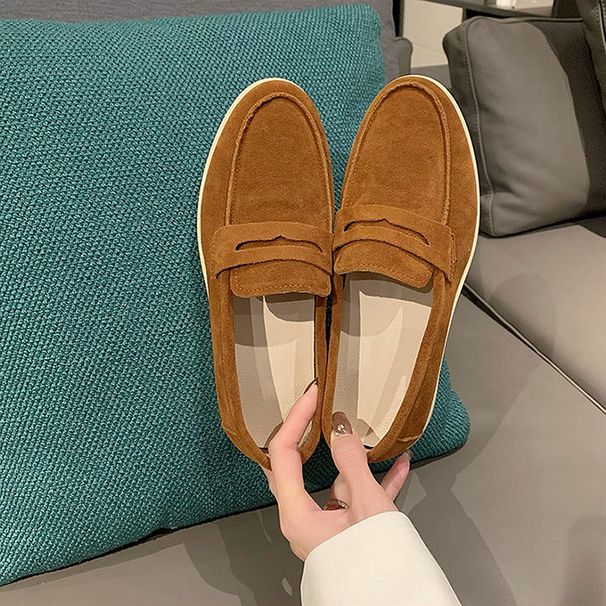 SHLIANG Fashion Suede Driving Shoes Leather Women Casual Shoes Brand Design Soft Women Loafers Moccasins Slip On Leisure Walking Shoes Y0270_vogvips.com