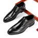 Euro Step 2025 New Soft Sole Brogue Carved Business Casual Leather Men Formal Pointed Gentleman Single Shoes Youth Trend_vogvips.com
