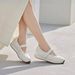 Ballet-style Genuine Leather Mary Jane With Hook-and-loop Strap, Shallow Cut, Women's Fashionable Height-increasing_vogvips.com