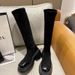 2025 New Over-the-Knee For Women, Autumn And Winter, Petite Tall Boots, Black Mid-Calf Slim Boots_vogvips.com
