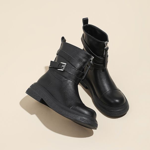 Two Wear Short Boots For Women With Autumn And Winter Martin Boots Thick Heel Round Head British Style Western Cowboy Boots_vogvips.com