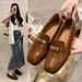 Spring And Autumn New Soft Fashion Anti-slip Lazy Loafers, Small Leather Shoes, Flat Anti-slip Casual Lazy Shoes, Simple And Convenient_vogvips.com