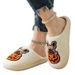 Halloween Indoor And Outdoor Cartoon Pumpkin Dog Pattern Couple Non-Slip Fleece-Lined Thickened Cotton Slippers_vogvips.com