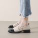 thick-soled Mary Jane Shoes Women's French Color Matching College Style Small Leather Shoes Thick Heel Soft Sole Single Shoes_vogvips.com